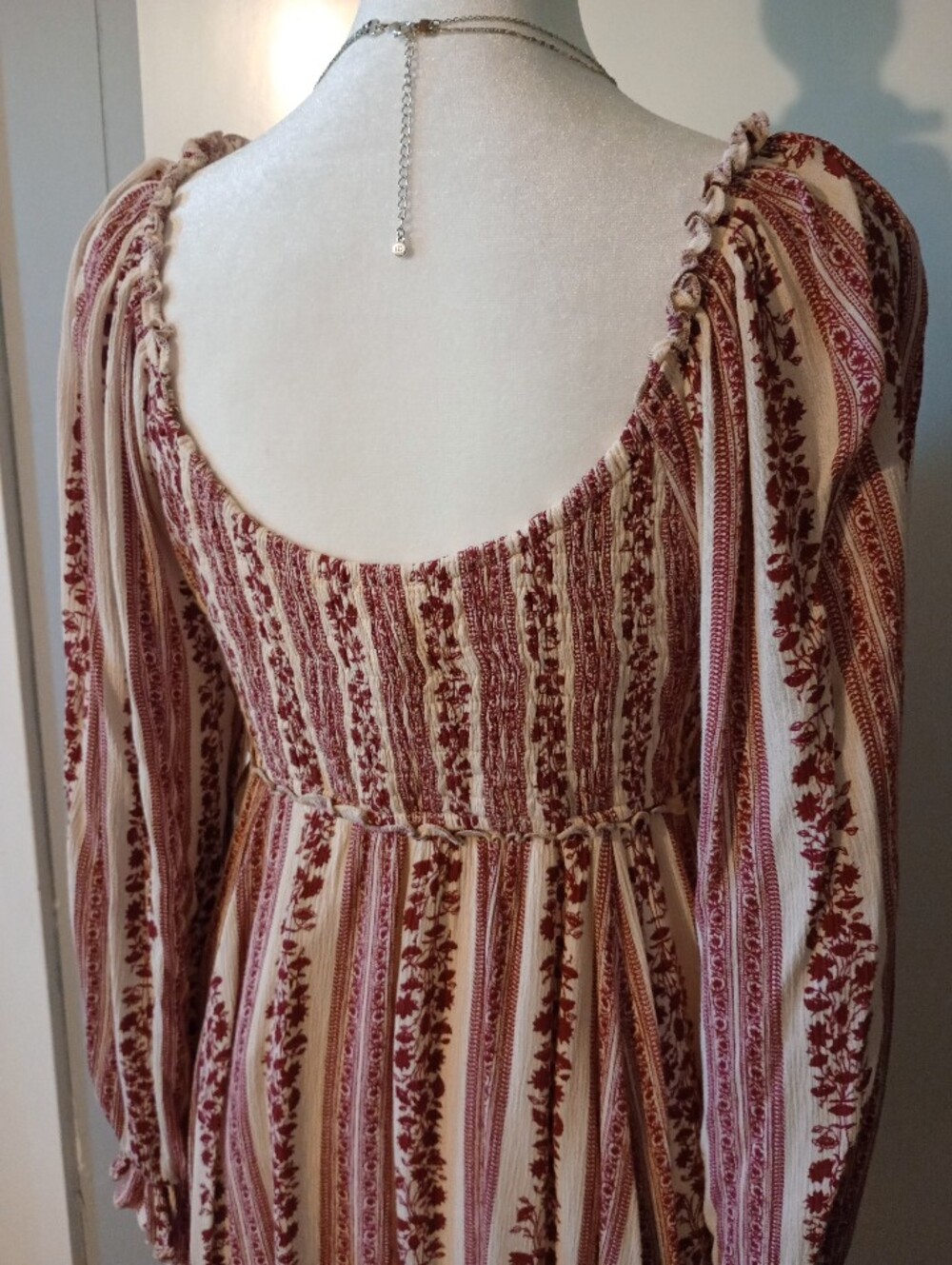 Boho Style Long Sleeve Mini Dress Size Medium - Picture 4 of 15